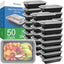 50 Pzas Recipientes 38oz Reutilizables con Tapas
