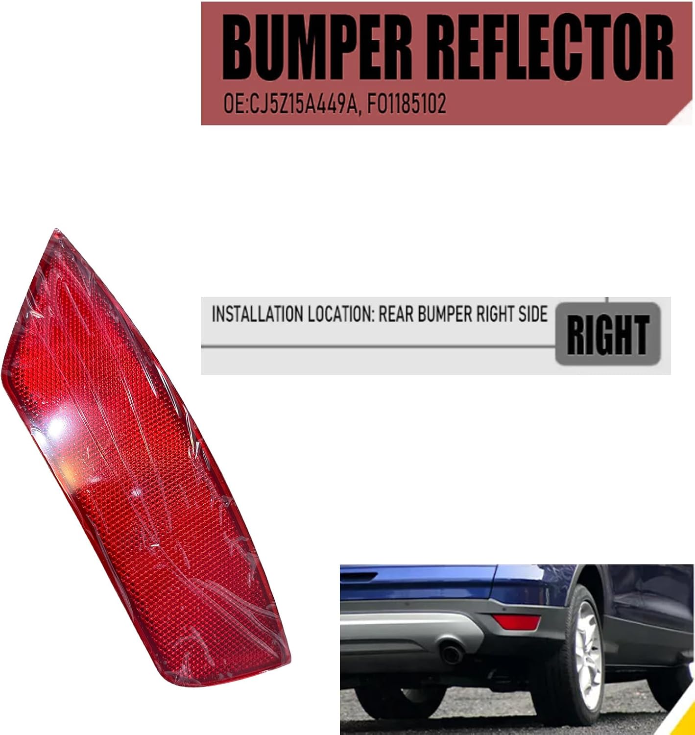Reflector parachoques trasero Ford Escape lado derecho