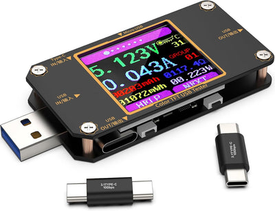 Multímetro USB C 2en1 con Conector Tipo C