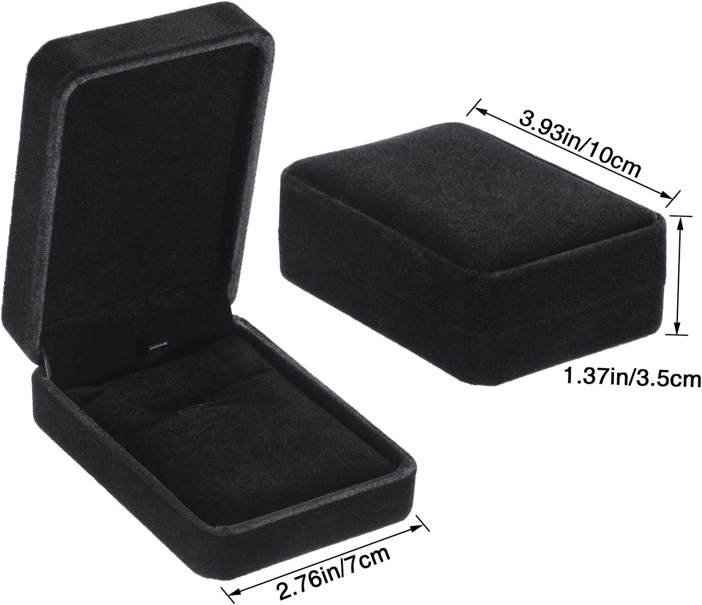 Caja regalo negra con colgante terciopelo para propuesta