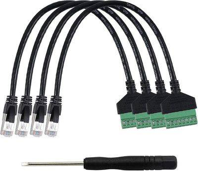 4 Pzas Conector RJ45 Macho 8 Pines Extensor Ethernet