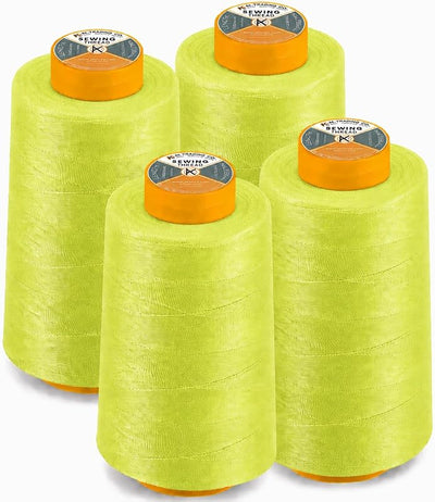 Pack 4 conos hilo poliéster 6000yd amarillo