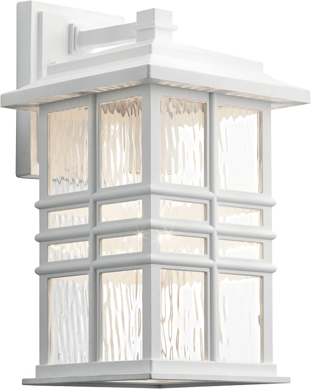 Lámpara pared exterior cuadrada 14.25" blanco 1 luz vidrio