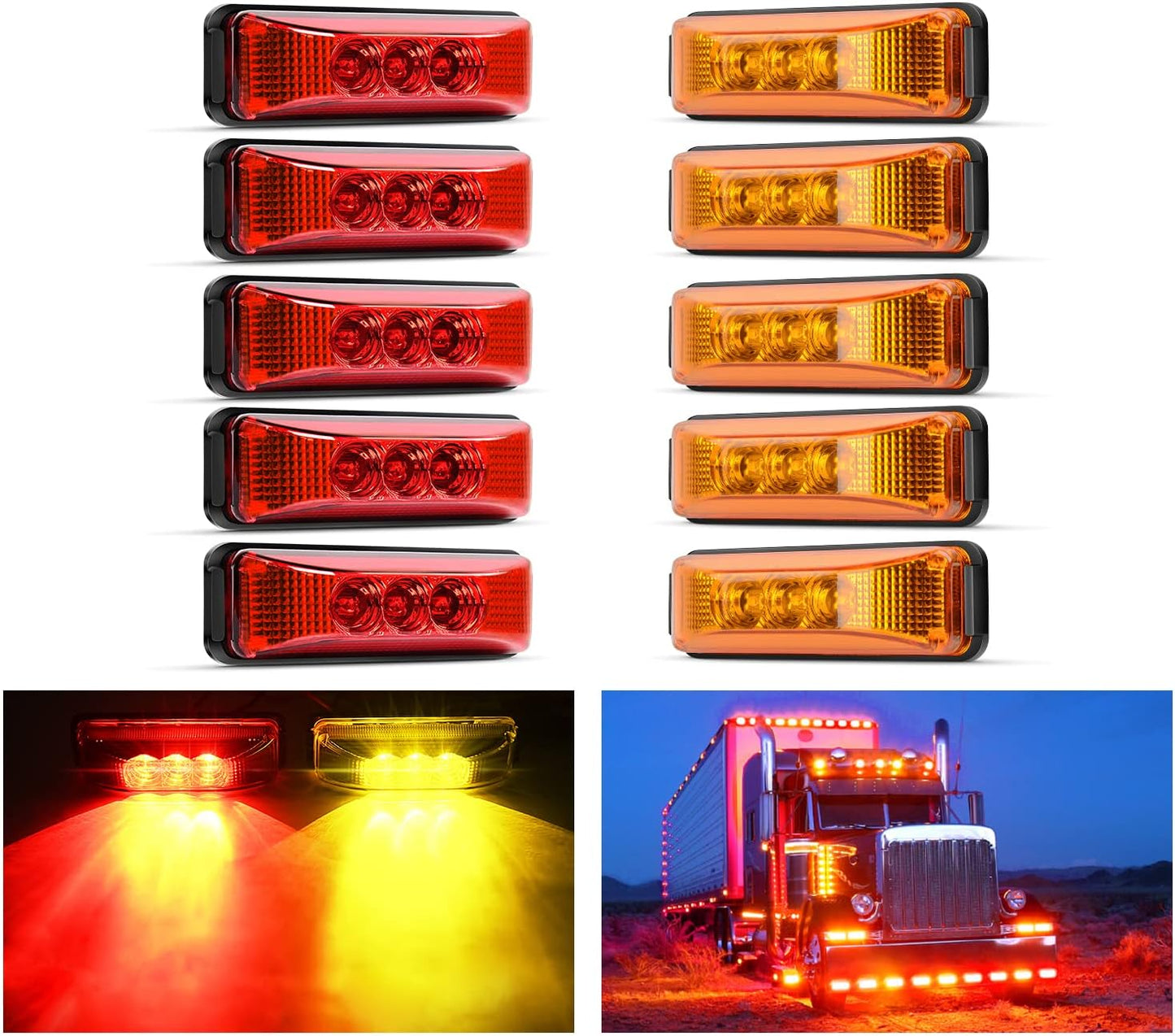 10 Pzas Luces Remolque 3.9pulg Laterales Traseras