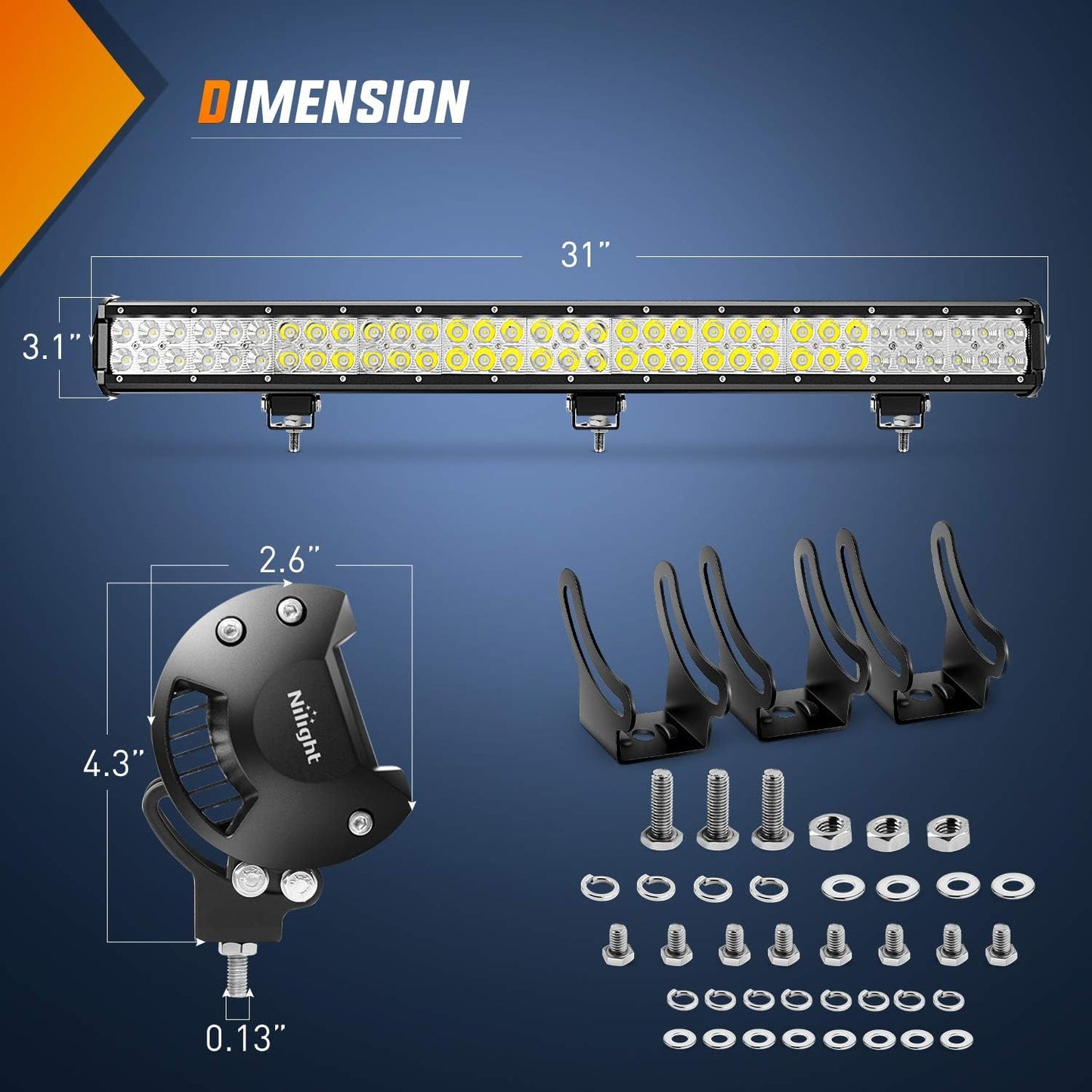 Barra luz LED todoterreno negro