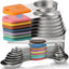 Set 8 Tazas y Cucharas Medidoras Magnéticas Acero Inox