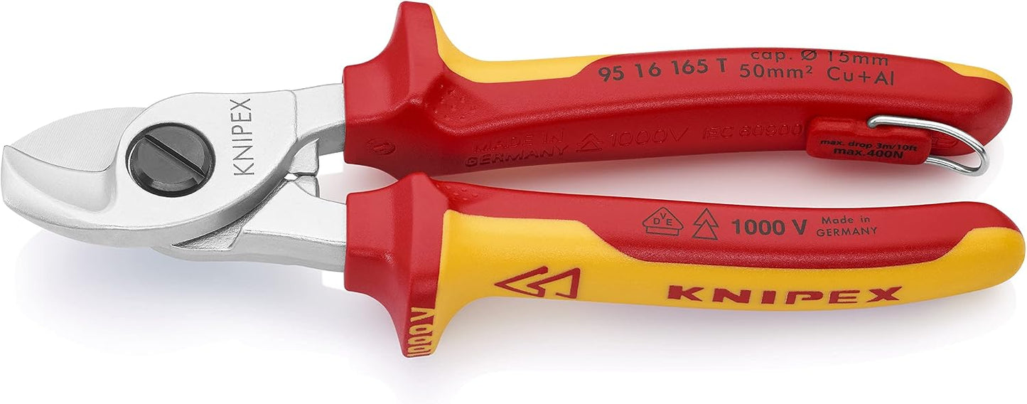 Tijeras cable aisladas 1000V 6-1/2" Knipex