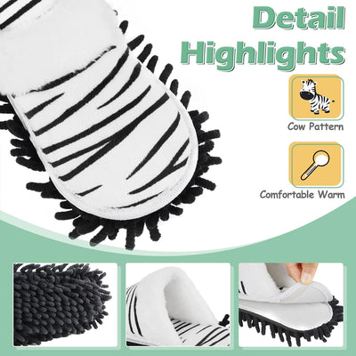 Pantuflas microfibra lavables cebra para mujer 7-10/hombre 5-8