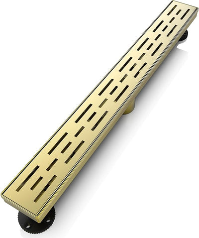 Drenaje ducha lineal 24pulg acero inox cepillado dorado