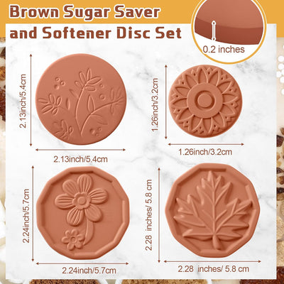 Juego de 4 discos suavizantes de azúcar morena terracota con oso estilo flor