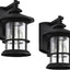 Aplique pared exterior negro texturizado 10pulg 2uds