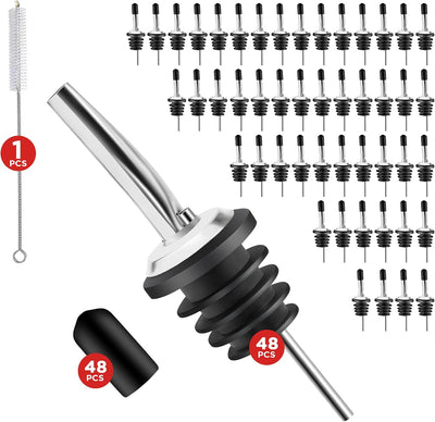 48 Vertedores acero inox para alcohol vino y licor