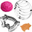 Set 4 cortadores galletas y molde acero inox con sellos