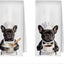 Juego de 2 toallas de cocina con diseño de bulldog francés negro