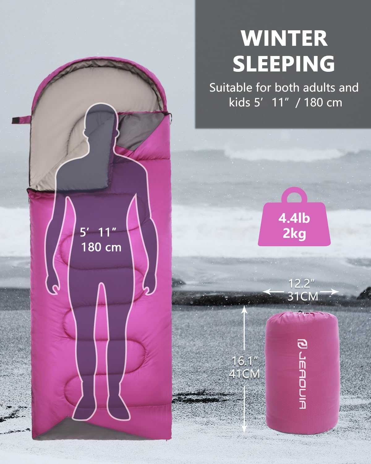 Bolsa dormir adultos niños ligera impermeable para camping