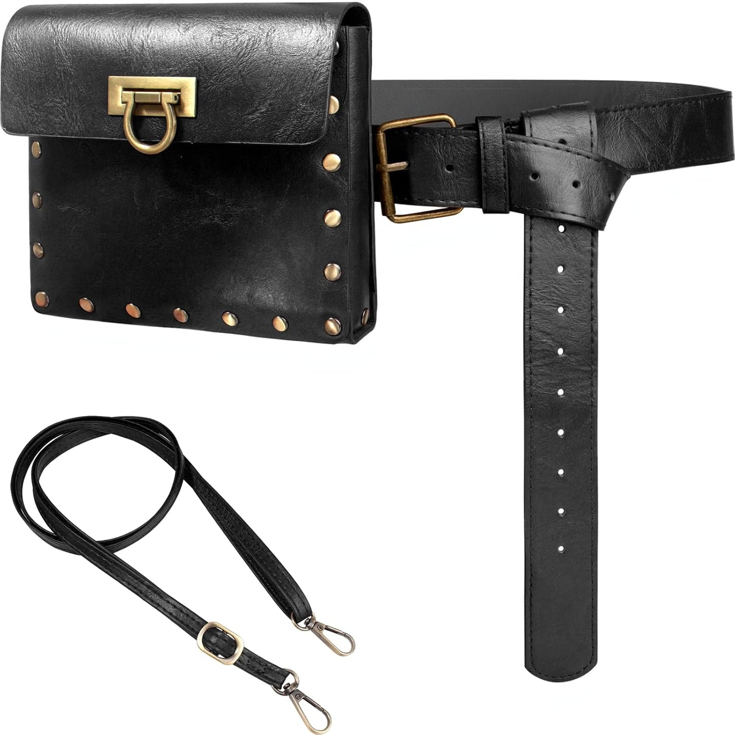 Riñonera cuero vintage para cinturón con funda celular