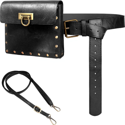 Riñonera cuero vintage para cinturón con funda celular