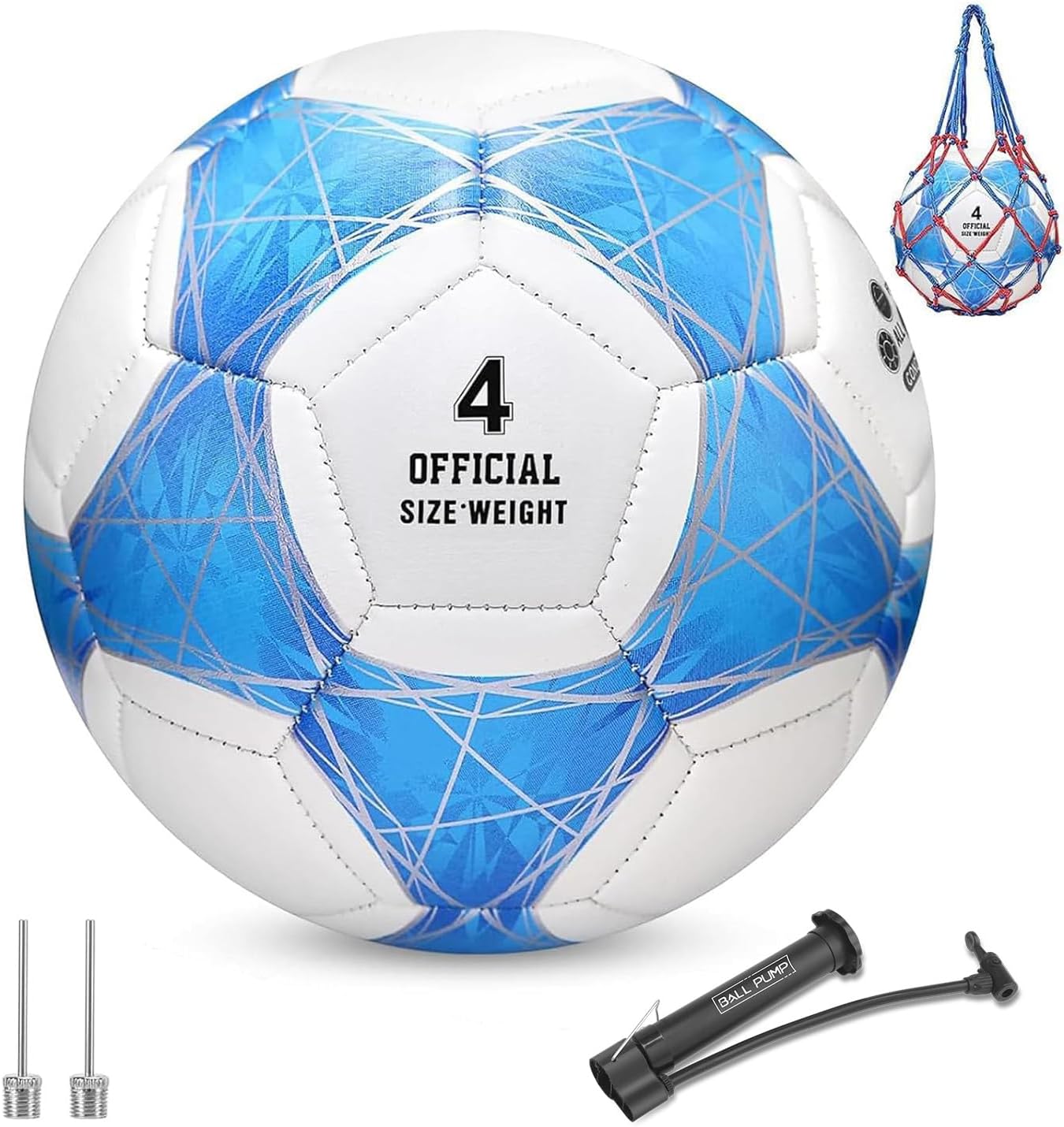 Balón fútbol tamaños 3/4/5 color azul/rosa para niños