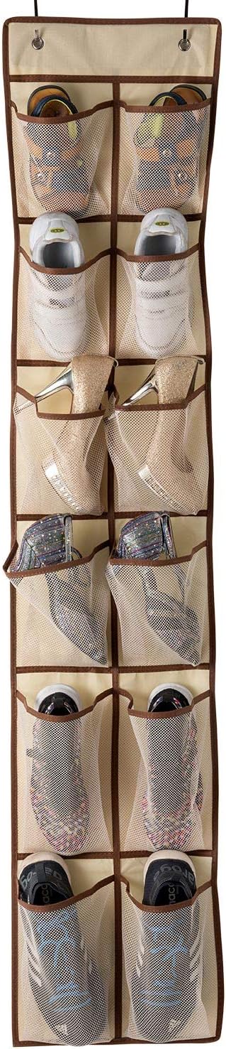 Organiz. zapatos puerta colgante 12 bolsillos malla