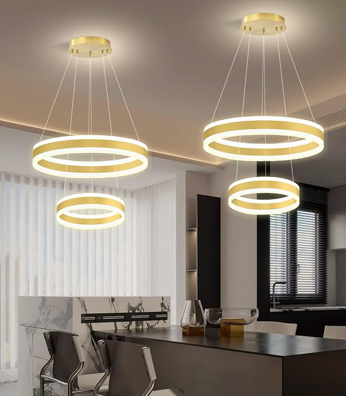 Lámpara colgante anillo LED regulable 3000K-6000K color