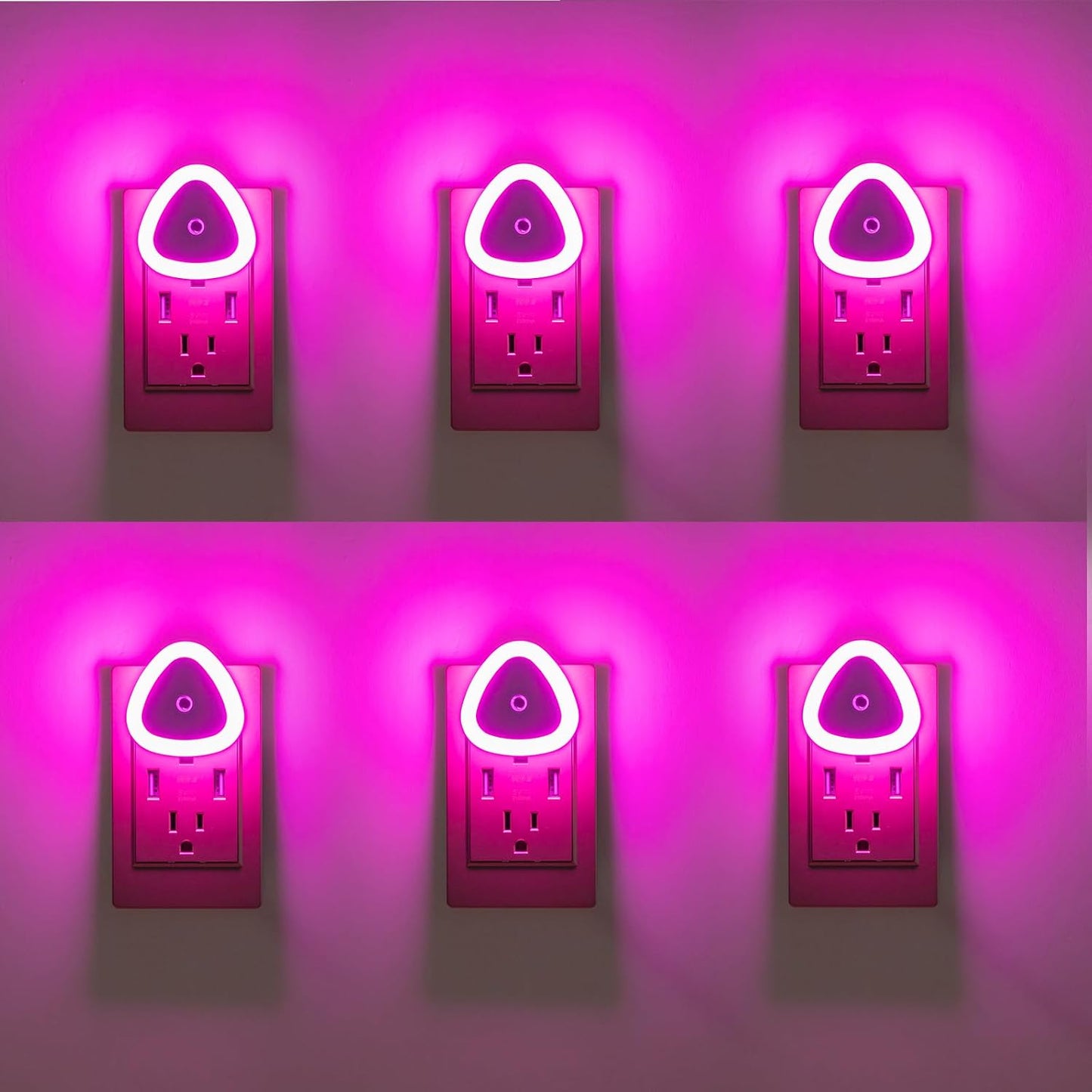 6 Luces Nocturnas Led Enchufables Sensor Amanecer Niños