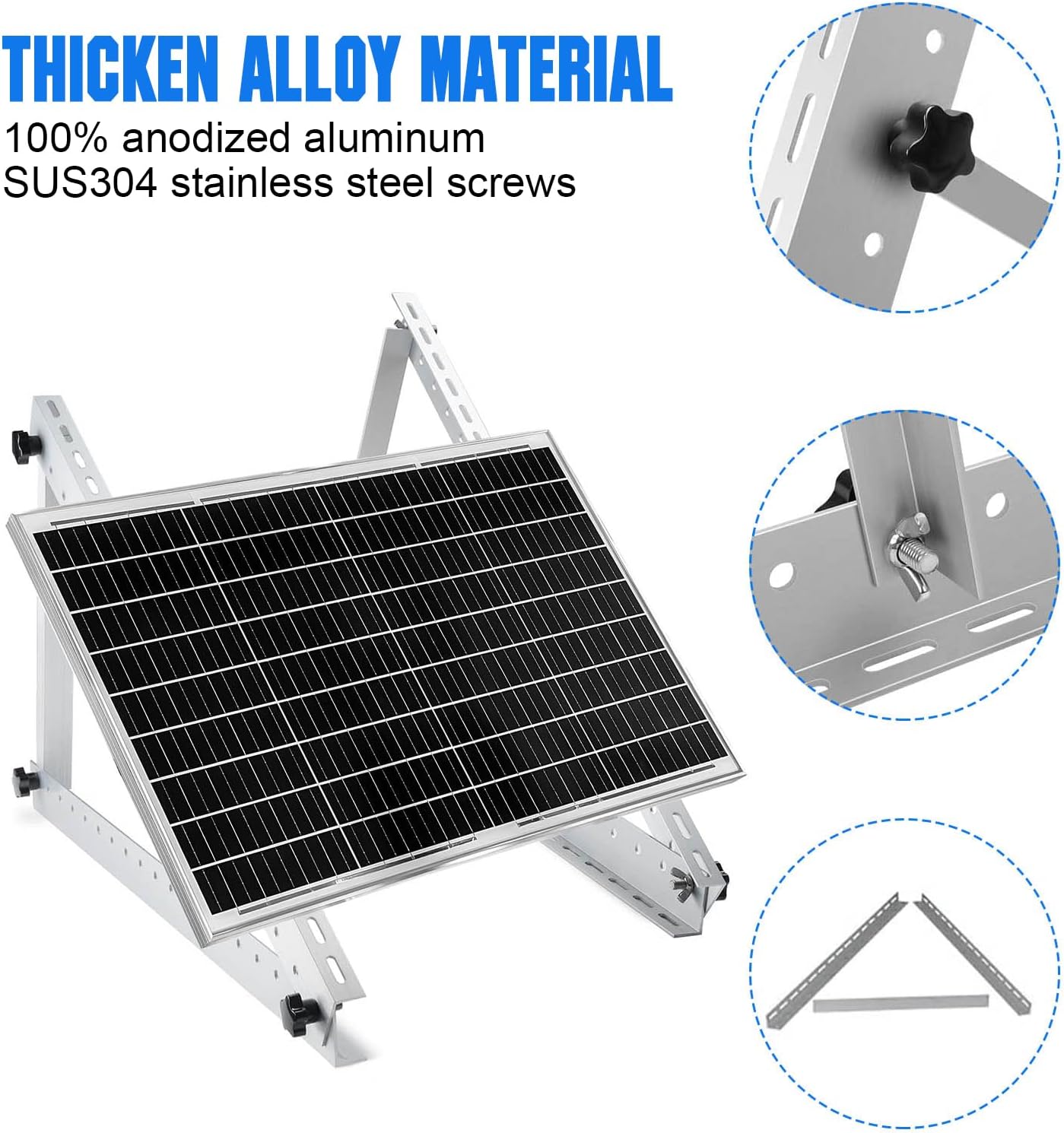 Soportes paneles solares 45pulg ajustables 180-500W techo RV