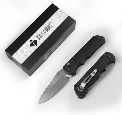 Cuchillo plegable S35VN G-10 negro para camping EDC