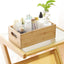 Set 4 cajas madera bambú anidables para almacenar estantes