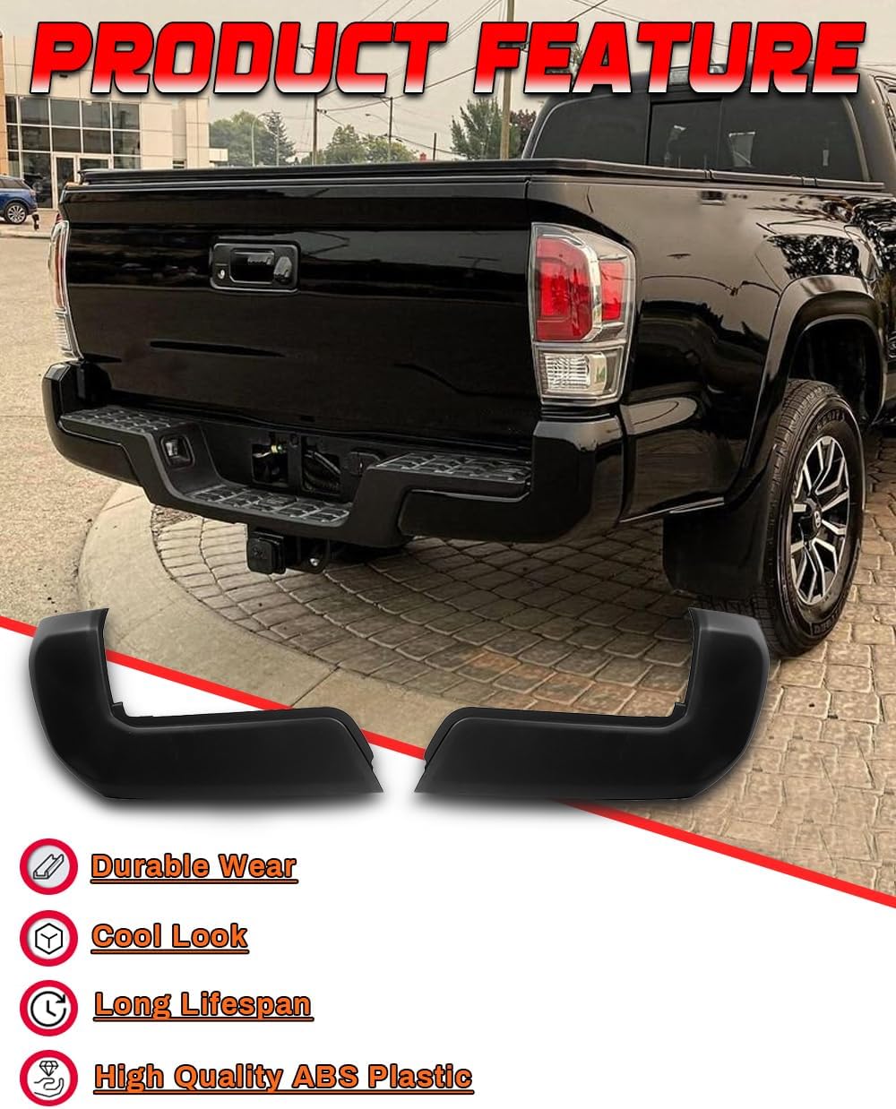 Tapa parachoques trasera Toyota Tacoma 16-23 sensor negro