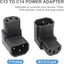 Adaptador C14 a C13 90 grados 2 Pzas
