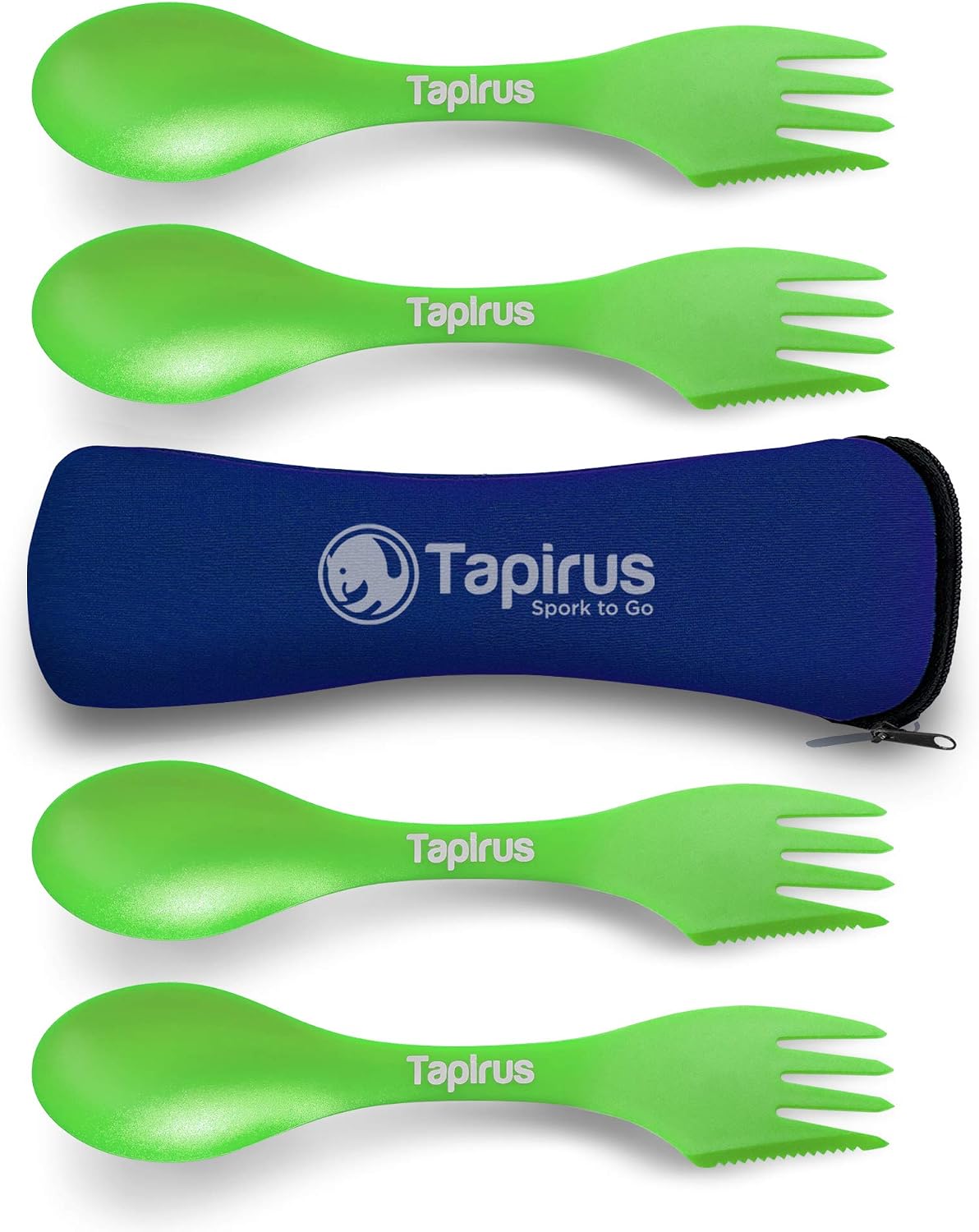 Set 4 cubiertos camping cuchara tenedor cuchillo sin BPA