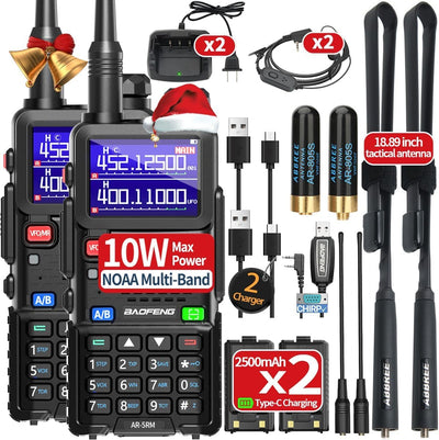 Radio Ham portátil AR-5RM 10W recargable bidireccional USB-C