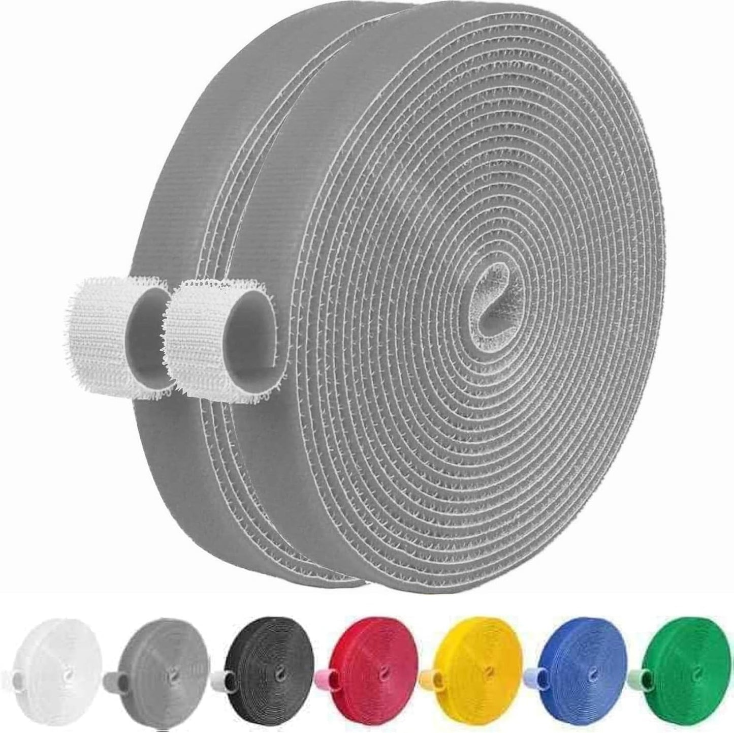 Cinta sujeción reutilizable 32ft ancho 0.4pulg gris