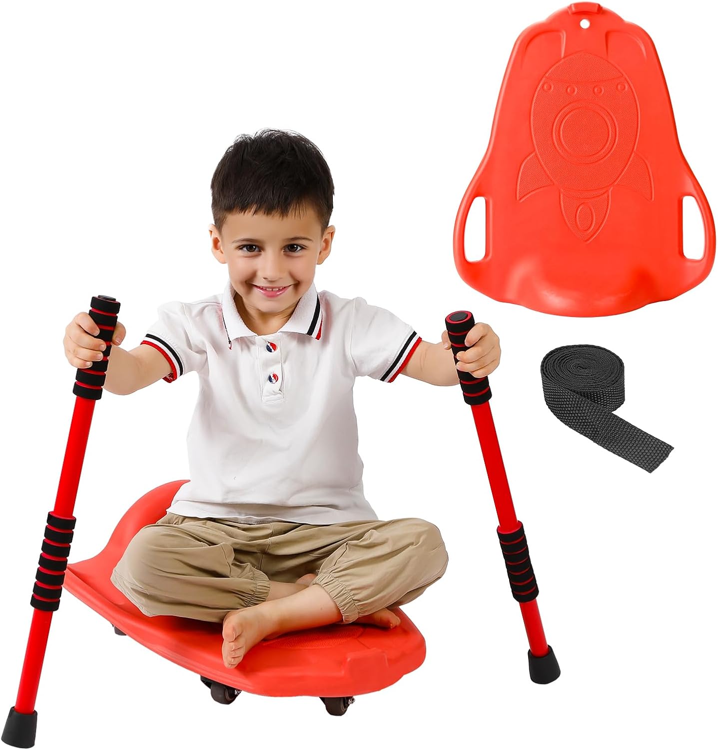 Tabla patinete plástico para niños con asas y hebilla