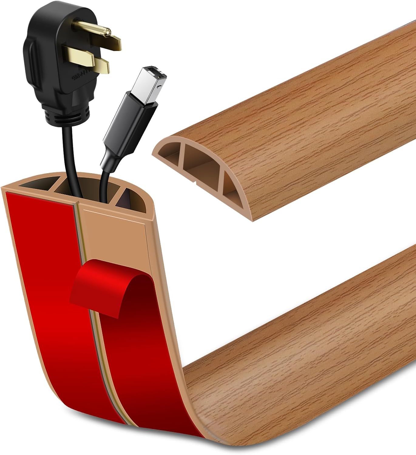 Cubierta autoadhesiva para cables de piso protege y organiza