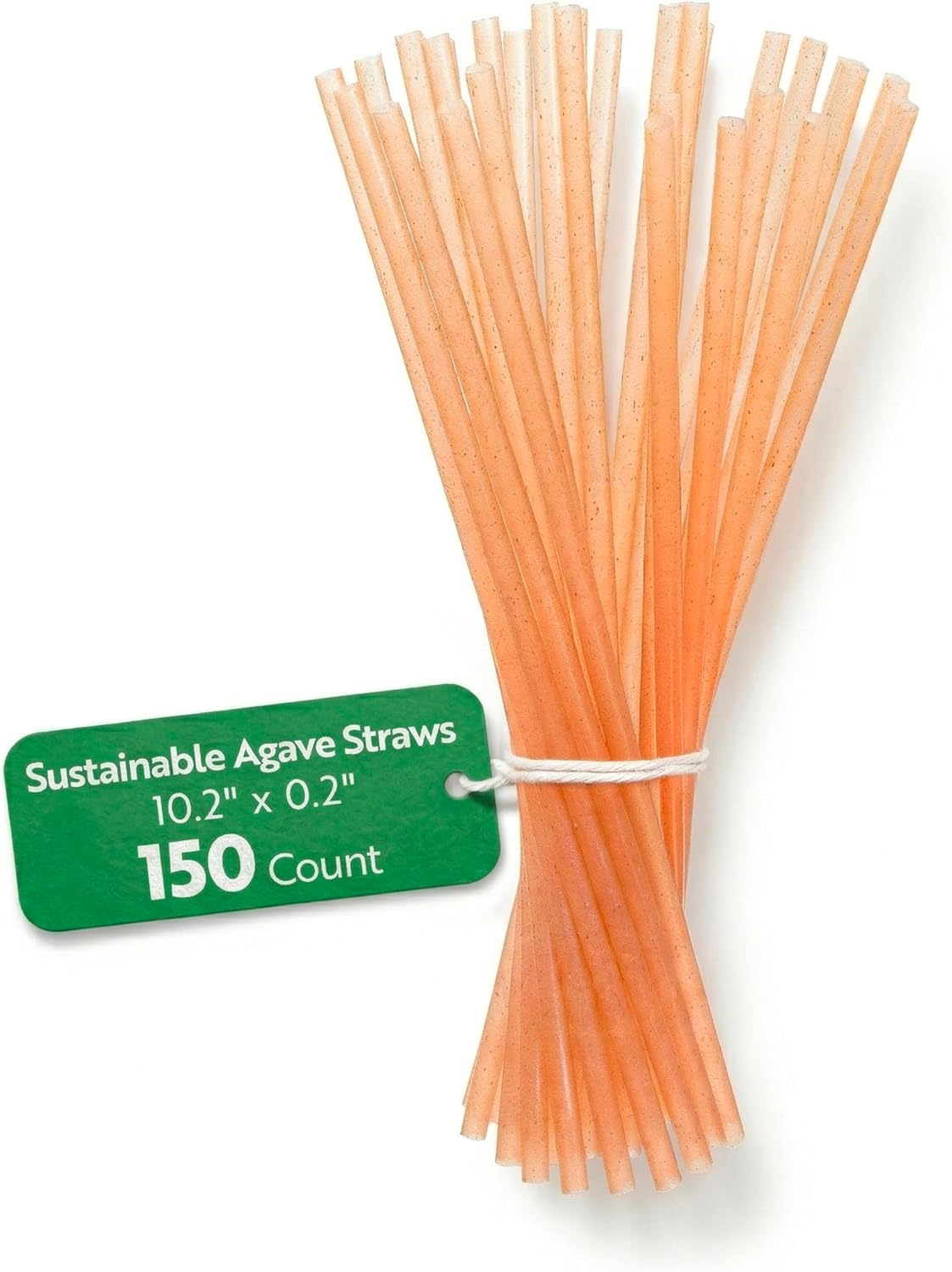 Paquete de 150 pajitas sostenibles de agave beige para cócteles y té helado