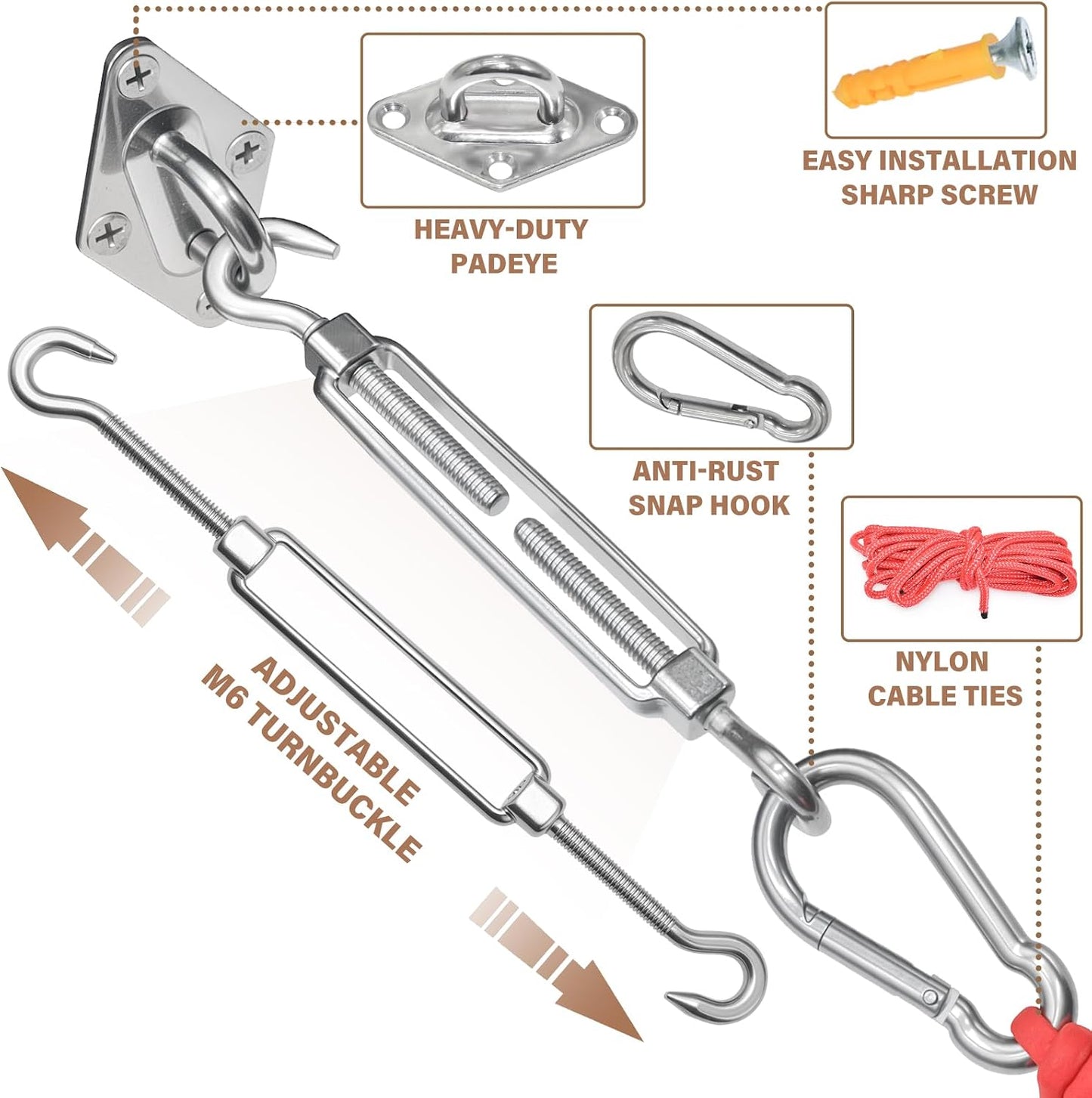 Kit 45 Pzas Accesorios Vela 6" Acero Inox