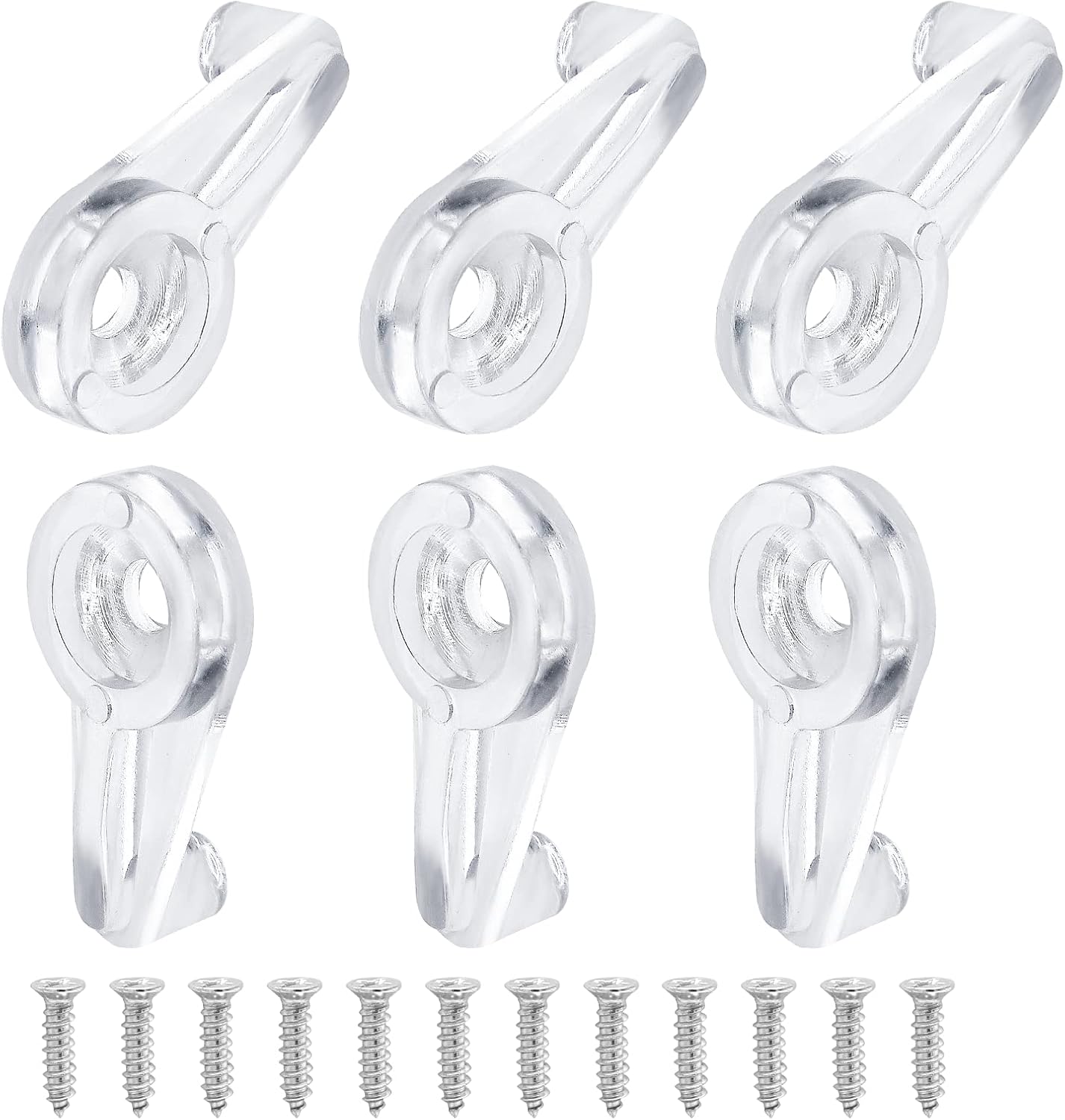 Kit 120 clips fijación vidrio puerta gabinete transparentes