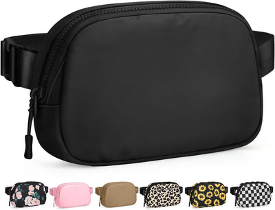 Riñoneras mujer bolsa cruzada ajustable con bolsillo negro