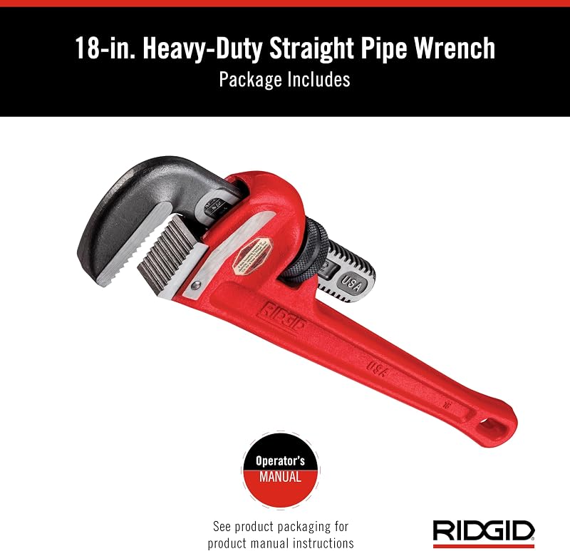 Llave tubo recta 18" resistente modelo 18
