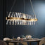 Candelabro cristal dorado LED colgante 40pulg comedor