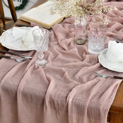 Mesa Camino Gasa Rosa Polvoriento 160pulg Boda