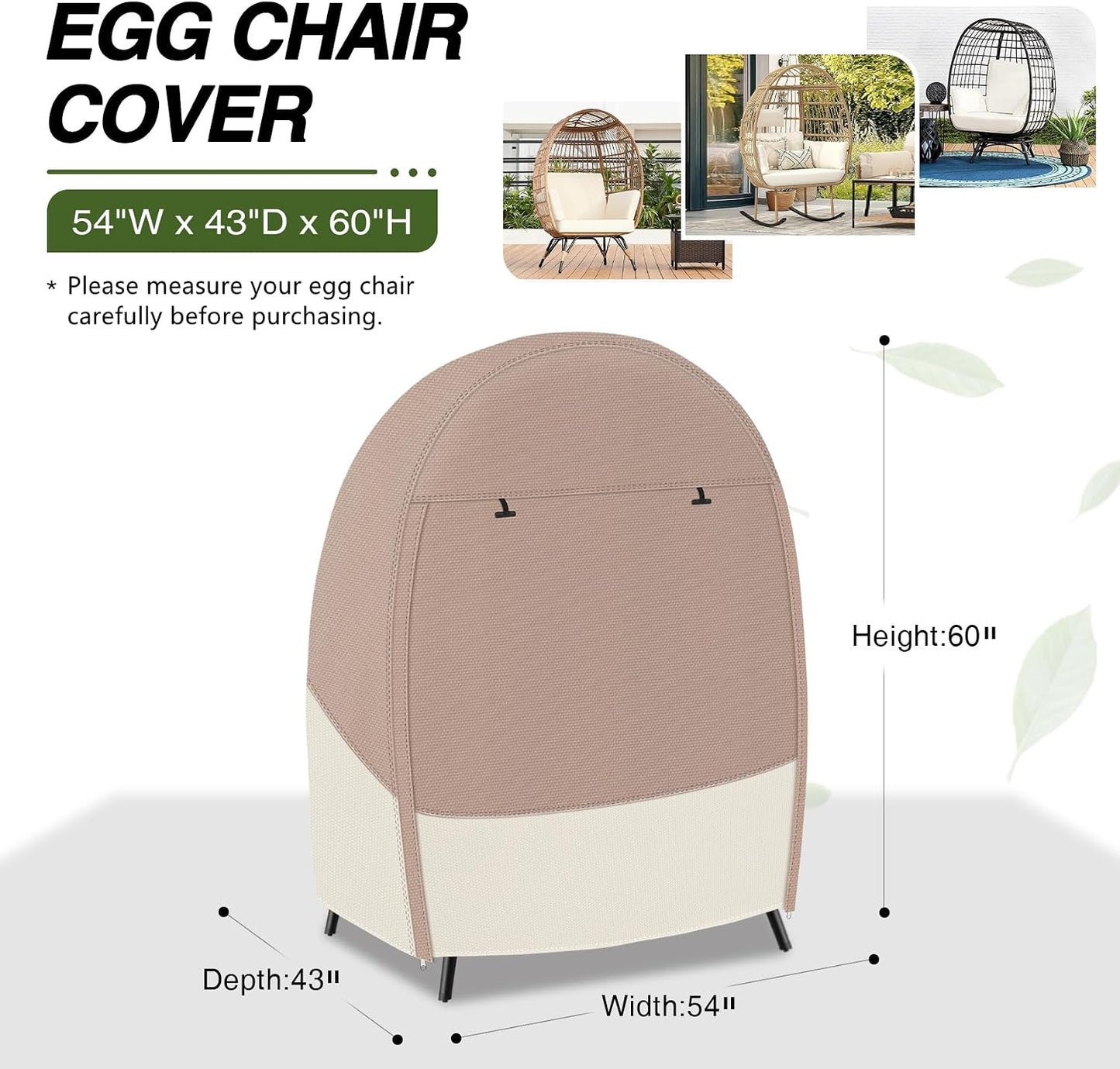 Funda silla patio 600D impermeable UV 54x43x60"