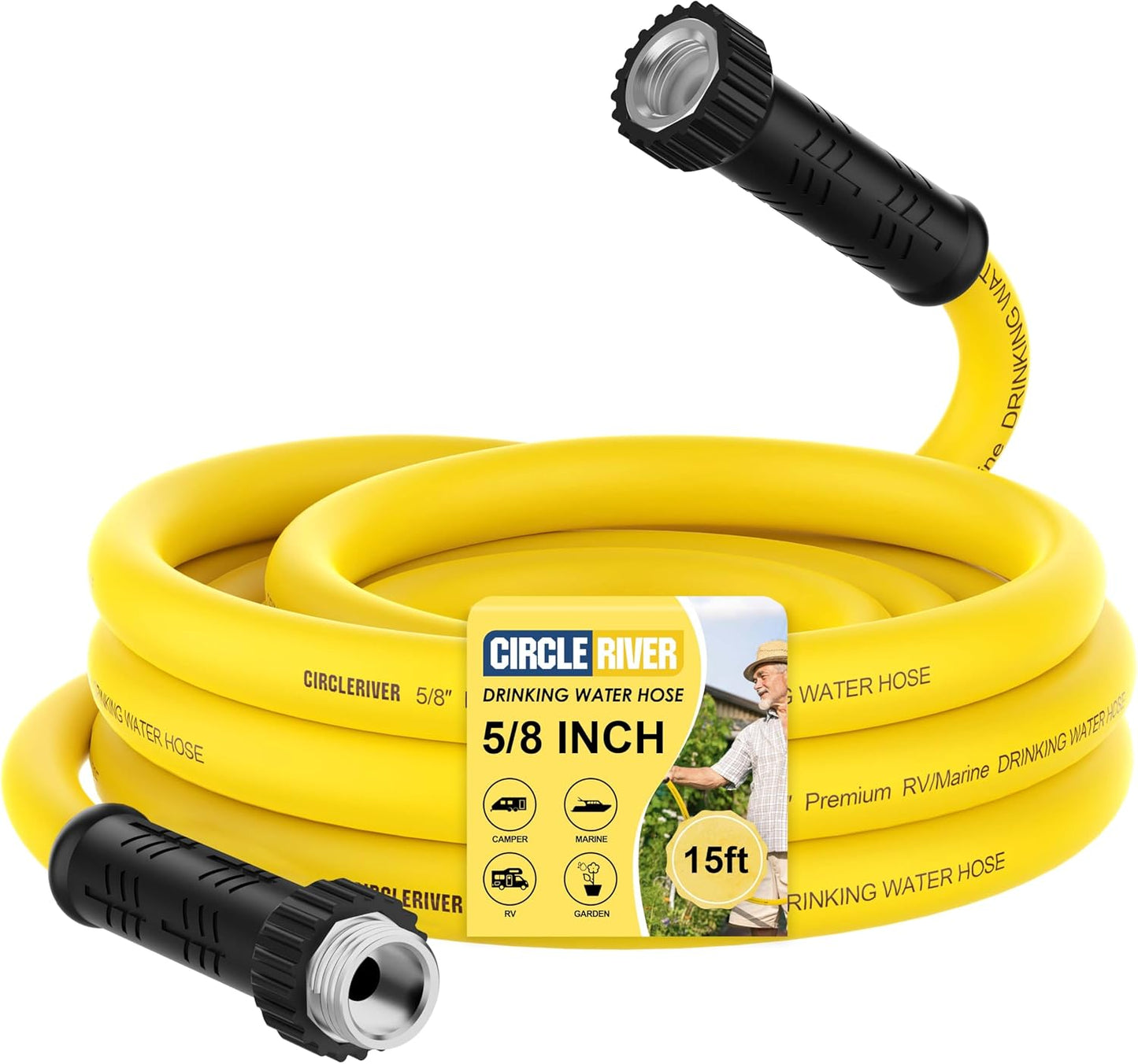 Manguera agua potable RV 15" 5/8" sin BPA con bolsa