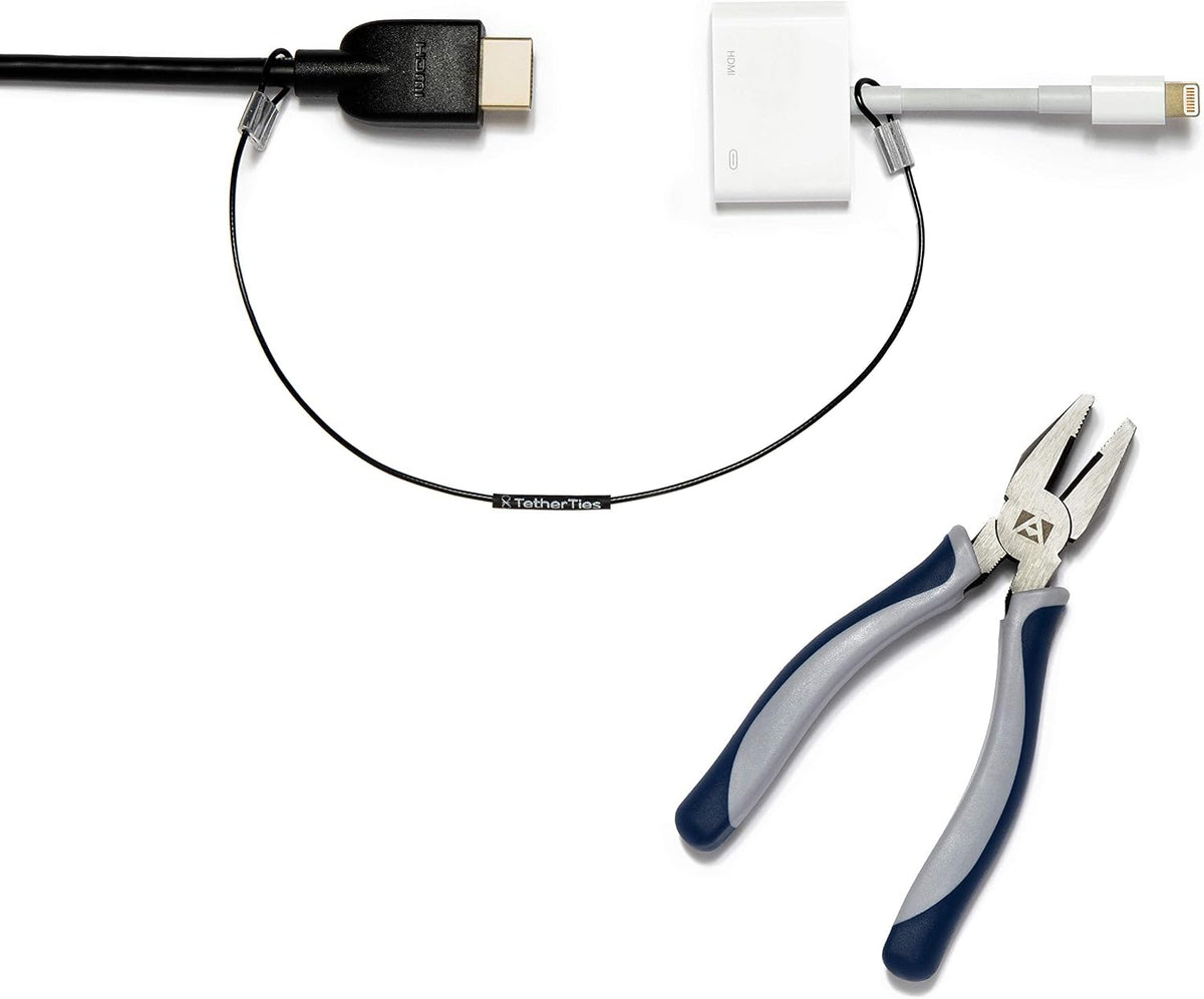 Sujetacables acero antirrobo para herramientas y adaptadores