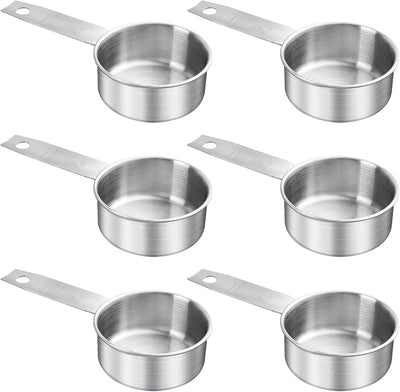 6 Tazas Medidoras Acero Inox 2.7fl oz para Cocina Hornear