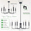 Lámpara colgante de techo 6 luces metal negro mate