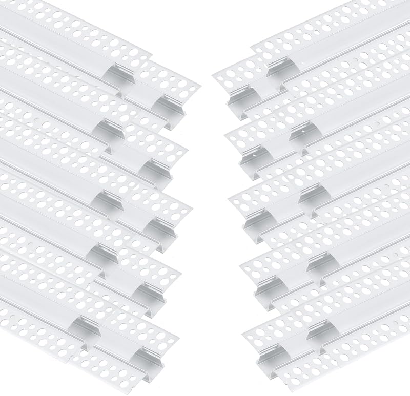 Canal aluminio LED para yeso 20uds 2m empotrable