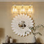 Lámpara de pared 3 luces cristal baño moderna dorada