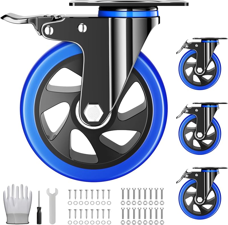 Ruedas rodaja 5" 2200lb doble bloqueo set 4